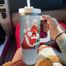Load image into Gallery viewer, Vintage Christmas Personalized Tumbler with Handle Tumbler Cup PopCulturePrints