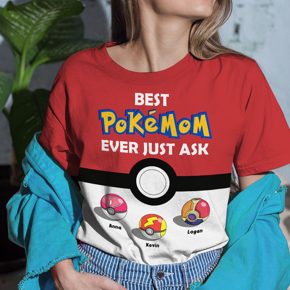 Personalized Best PokeMom 3D Shirt - Custom Mother's Day Gift AOP Products PopCulturePrints