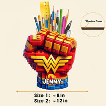 Load image into Gallery viewer, Super Fist Bump Wooden Pen Holder - A Fun and Personalized Gift for Kids Pen Holder PopCulturePrints