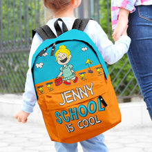 Load image into Gallery viewer, Personalized Kid's Backpack - 'School Is Cool' Design Backpack PopCulturePrints