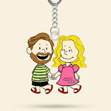 Load image into Gallery viewer, Personalized Cartoon Couple Keychain - Perfect Gift for Lovebirds Keychains PopCulturePrints