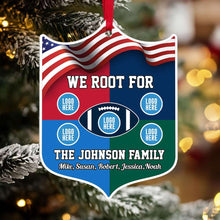 Load image into Gallery viewer, Personalized Family Football Fan Ornament Ornament PopCulturePrints