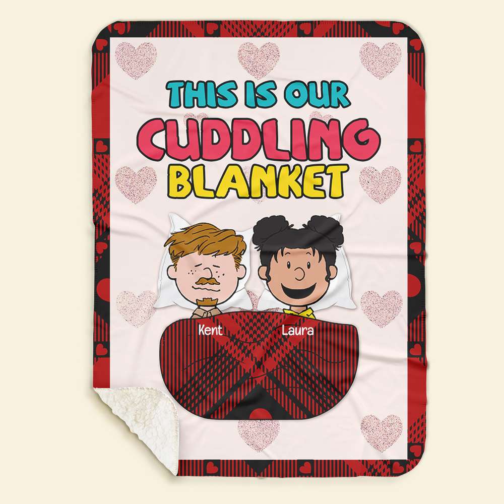 Custom Couples Cuddling Blanket - Valentine's Day Gifts Blanket PopCulturePrints