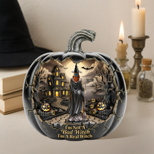 Load image into Gallery viewer, "I’m Not A Bad Witch, I’m A Real Witch" - Personalized Witch Plaque - Unique Gift for Magic Lovers Shaped Plaques PopCulturePrints