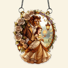 Load image into Gallery viewer, Love Shines Bright - Enchanted Rose Couple Suncatcher | Personalized Gifts for Couples Ornament PopCulturePrints
