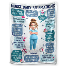Load image into Gallery viewer, Nurse Daily Affirmations - Personalized Fleece Blanket, Sherpa Blanket for the Caring Heart Fleece Blanket PopCulturePrints