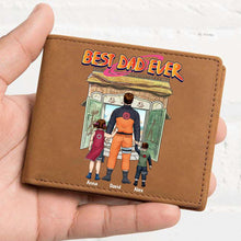 Load image into Gallery viewer, Personalized 'Best Dad Ever' Anime Themed Wallet Leather Wallet PopCulturePrints