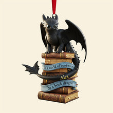 Load image into Gallery viewer, Be a Book Dragon - Personalized Christmas Ornament for Book Lovers Ornament PopCulturePrints