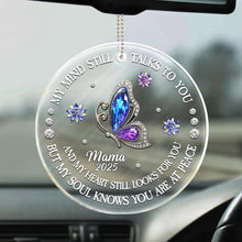 Load image into Gallery viewer, My Soul Knows You Are At Peace - Personalized Memorial Gemstone Car Hanger Acrylic Car Hanger PopCulturePrints