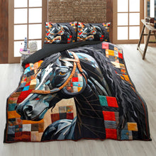 Load image into Gallery viewer, Vibrant Horse Lovers Quilt Bed Set Blanket PopCulturePrints