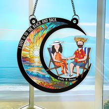 Load image into Gallery viewer, I Love U To The Beach And Back - Personalized Suncatcher Ornament for Couples Ornament PopCulturePrints