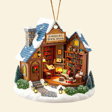 Load image into Gallery viewer, "A Cozy Retreat for Every Book Lover" - Personalized Book Nook Christmas Ornament - Custom Gift for Readers, Friends, Family Ornament PopCulturePrints
