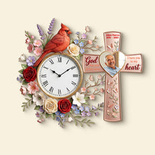 Load image into Gallery viewer, In Memory, God Has You in His Arms - Custom Photo Acrylic Clock for Memorial Hanging Wall Clock PopCulturePrints
