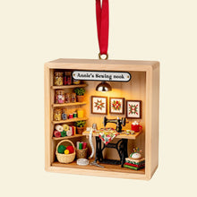 Load image into Gallery viewer, “Create Your Cozy Corner” - Cozy Sewing Nook Acrylic Ornament - Personalized Gift for Sewing Enthusiasts Ornament PopCulturePrints