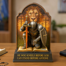 Load image into Gallery viewer, He Who Kneels Before God - Personalized Acrylic Plaque for Jesus Lovers Shaped Plaques PopCulturePrints