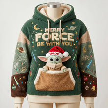Load image into Gallery viewer, Merry Force Be With You - Personalized Christmas Hoodie for Galaxy Lovers