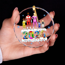 Load image into Gallery viewer, Personalized Family Christmas Ornament 2024 - Power Suit Theme Ornament PopCulturePrints