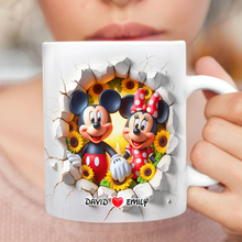 Load image into Gallery viewer, Love Blooms: Personalized Mouse Couple Mug - Perfect Gift for Couples Coffee Mug PopCulturePrints