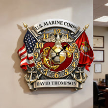 Load image into Gallery viewer, Honor The Past - Custom Veteran Wall Clock - Perfect Gift for Military Heroes Hanging Wall Clock PopCulturePrints