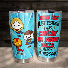Load image into Gallery viewer, Funny Personalized Superhero Tumbler - Happy Father's Day Gift Coffee Mug PopCulturePrints