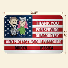 Load image into Gallery viewer, "Thank You for Serving Our Country" - Personalized Aluminum Wallet Card Gift for Veteran Couples Wallet Card PopCulturePrints