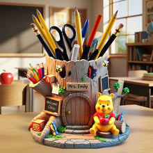 Load image into Gallery viewer, “A Teacher’s Heart is a Garden” – Back To School Wooden Pen Holder – Personalized Gifts For Teachers Pen Holder PopCulturePrints