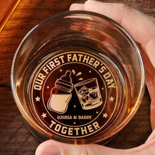 Load image into Gallery viewer, Our First Father's Day Together - Personalized Engraved Whiskey Glass for Dads Whiskey Glass PopCulturePrints
