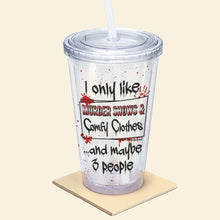 Load image into Gallery viewer, Personalized Horror Lover's Acrylic Tumbler - Murder Shows & Comfy Clothes Tumbler Cup PopCulturePrints