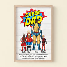 Load image into Gallery viewer, Custom Super Dad Canvas Print with Superhero Family Poster & Canvas PopCulturePrints
