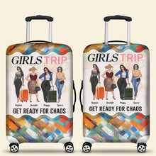 Load image into Gallery viewer, Girls Trip Personalized Luggage Cover - Get Ready for Chaos Luggage Covers PopCulturePrints