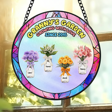 Load image into Gallery viewer, "Celebrate Nature's Beauty" - Personalized Birth Month Flower Stained Glass Ornament - Gift for Grandma and Loved Ones Ornament PopCulturePrints