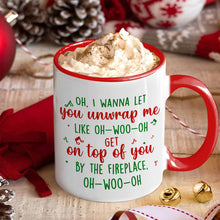 Load image into Gallery viewer, Personalized Romantic Couple Christmas Mug - Unwrap Me Design Coffee Mug PopCulturePrints