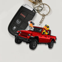Load image into Gallery viewer, Happy Ducks Keychain - Personalized Gift for Off-Road Lovers Keychains PopCulturePrints
