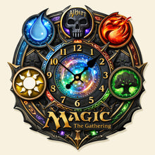 Load image into Gallery viewer, Time Flies with Magic - Mystic Element Acrylic Clock - Personalized Gift for Fantasy Lovers Hanging Wall Clock PopCulturePrints