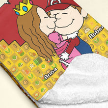 Load image into Gallery viewer, Personalized Mario Theme Couple Blanket Blanket PopCulturePrints