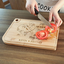 Load image into Gallery viewer, Personalized Couple Cutting Board - 10 Years of Love Boards PopCulturePrints