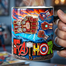 Load image into Gallery viewer, “Power Fist Bump for the Ultimate Dad!” - Personalized Magic Coffee Mug for Dad, Grandpa & More Coffee Mug PopCulturePrints