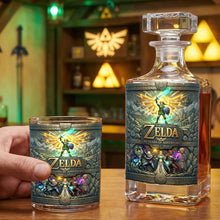 Load image into Gallery viewer, Celebrate 40 Years of Adventure - Personalized Glass Decanter Set for Gamers Bottle PopCulturePrints