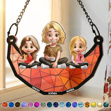 Load image into Gallery viewer, "We Love You Mom" - Personalized 3D Cartoon Suncatcher Ornament - Gift for Mom, Daughter, Son, Grandma Suncatcher Ornament PopCulturePrints