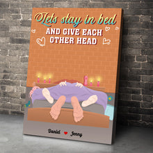 Load image into Gallery viewer, Custom Couple Poster: Let's Stay In Bed Poster & Canvas PopCulturePrints