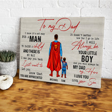 Load image into Gallery viewer, Hero Dad Personalized Canvas Print - Perfect Father's Day Gift Poster & Canvas PopCulturePrints