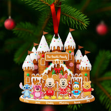 Load image into Gallery viewer, “Celebrate Family Moments” - Personalized Gingerbread Family Castle Ornament - Custom Gifts for Family and Loved Ones Ornament PopCulturePrints