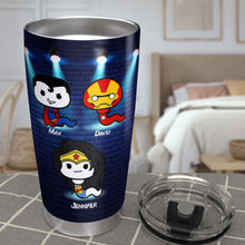 Load image into Gallery viewer, Personalized Dad Thank You Tumbler - Superhero Edition Tumbler Cup PopCulturePrints