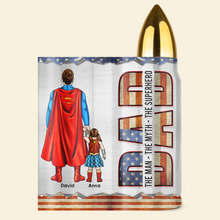 Load image into Gallery viewer, Custom Superhero Dad Bullet Tumbler - Personalized Father's Day Gift Tumbler Cup PopCulturePrints