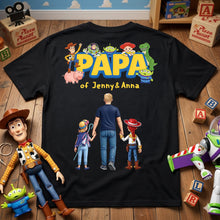 Load image into Gallery viewer, “Dad of Lucas & Robert” - Personalized Dad and Kids Memory Shirt - Perfect Gift for Dad and Grandpa Shirts PopCulturePrints