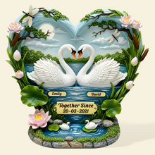 Load image into Gallery viewer, Together Forever - Personalized Swan Couple Acrylic Plaque - Custom Gift for Couples, Anniversaries, and Special Occasions Shaped Plaques PopCulturePrints