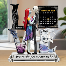 Load image into Gallery viewer, Love Beyond Time: Personalize Your Romantic Skull Couple Acrylic Plaque - Perfect Gift for Couples Shaped Plaques PopCulturePrints