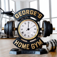 Load image into Gallery viewer, "Time to Lift!" - Home Gym Desk Clock Plaque - Personalized Gift for Fitness Enthusiasts Clock Plaques PopCulturePrints