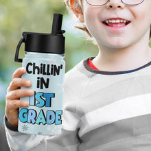Load image into Gallery viewer, Personalized 1st Grade Tumbler - Chillin' Snowman Design Kid Tumbler PopCulturePrints