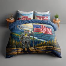 Load image into Gallery viewer, “Honor Their Service” - Military Quilt Bedding Set, Personalized Gift for Veterans Bedding Set PopCulturePrints